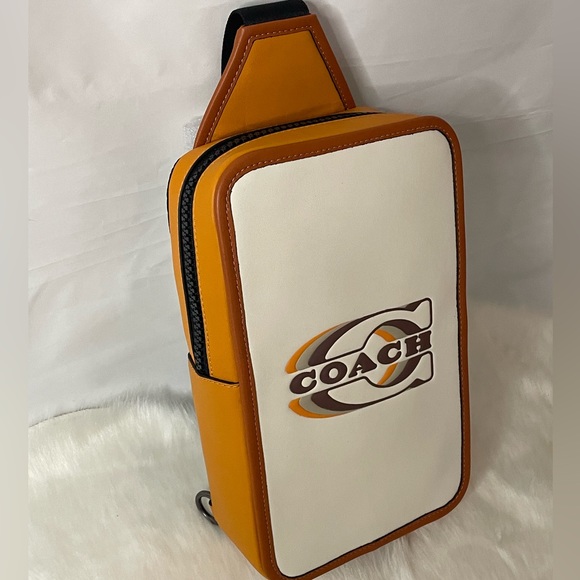 NWT Coach Sling bag Chalk Sullivan Pack with Coach stamp Leather Backpack - Picture 9 of 9